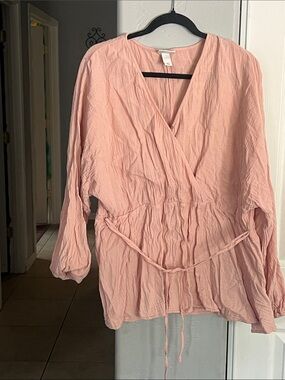 Ava & Viv Blush Pink Wrap Tunic Top